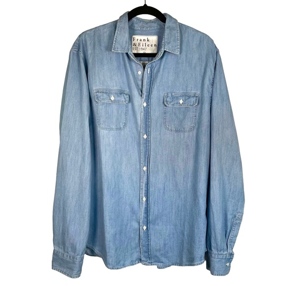 Frank & Eileen Tops - Frank & Eileen Gavin Blue Chambray Button Down Shirt Women’s Medium